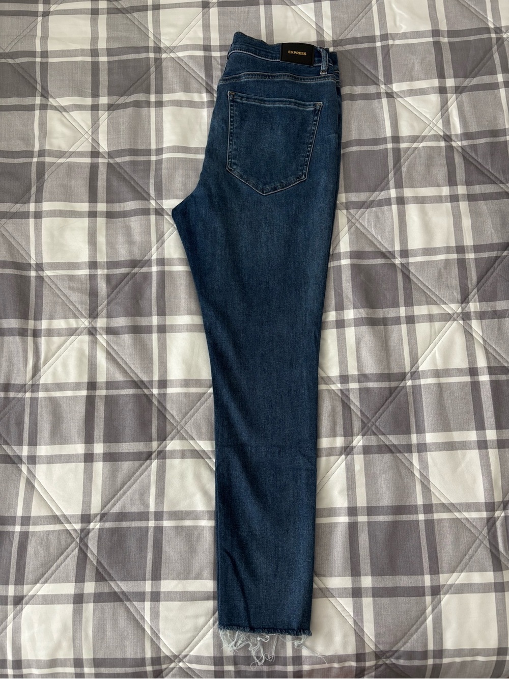 Express Dark Indigo Mid- Rise Skinny Jeans